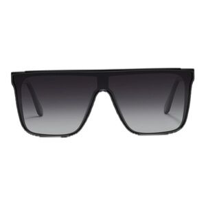 Quay Nightfall Oversized Shield Sunglasses In Black
